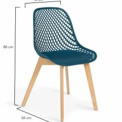 6 chaises bleu canard pour salle à manger*IDMarket Sale