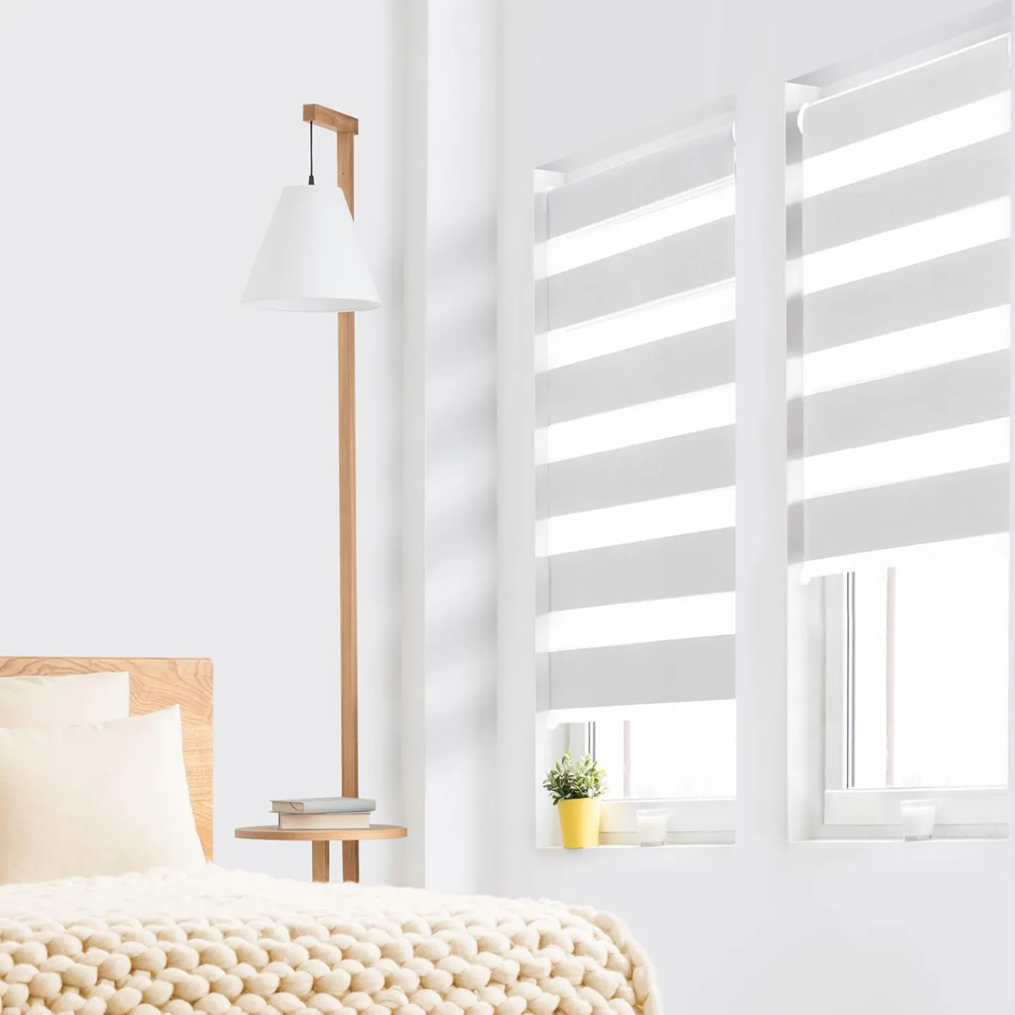 2 Stores jour nuit blanc 45x170 cm*IDMarket Hot