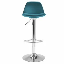 2 tabourets de bar design bleu canard*IDMarket New