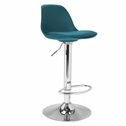 2 tabourets de bar design bleu canard*IDMarket New