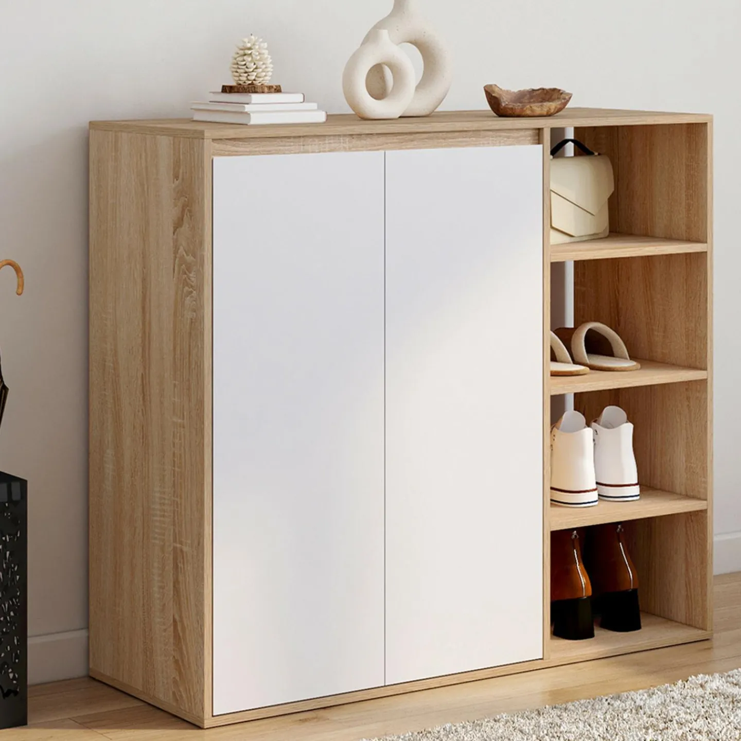 Armoire à chaussures 12 paires 2 portes et 4 étagères*IDMarket New
