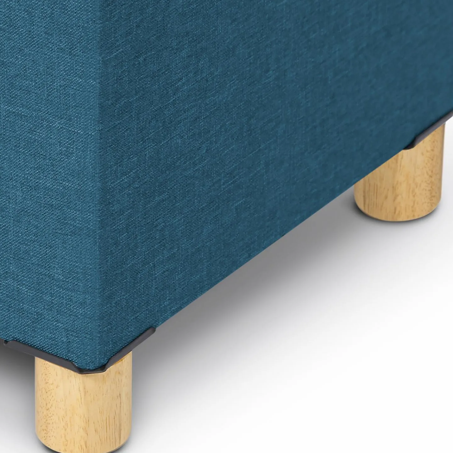 Banquette rangement tissu bleu canard en lin*IDMarket Clearance