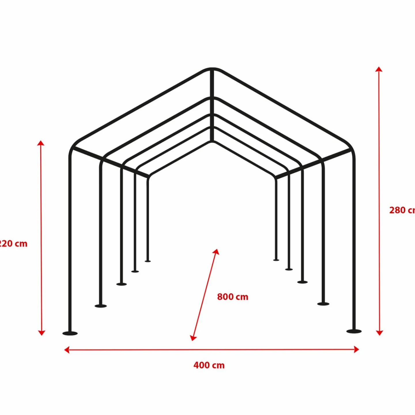 Barnum 4x8 m blanc pour réceptions*IDMarket Outlet