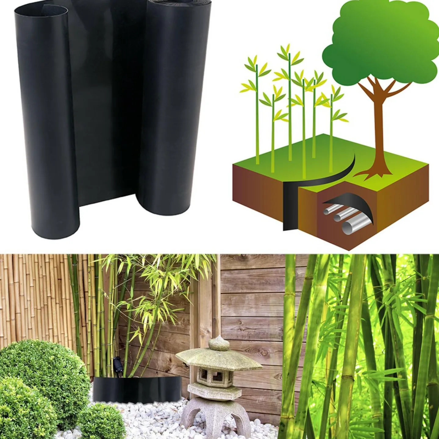 Barrière anti-rhizomes contre racines de bambou*IDMarket Online