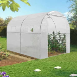Bâche de rechange pour serre tunnel 6m² blanche*IDMarket Hot