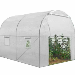 Bâche de rechange pour serre tunnel 6 m² blanche ROMA*IDMarket Outlet