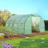 Bâche de rechange pour serre tunnel 12m² verte*IDMarket Sale