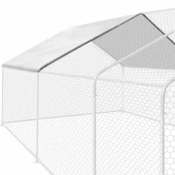 Bâche imperméable blanche pour poulailler de 6 à 24 m2*IDMarket