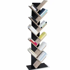 Bibliothèque arbre bois noir et façon hêtre 10 niveaux*IDMarket Sale