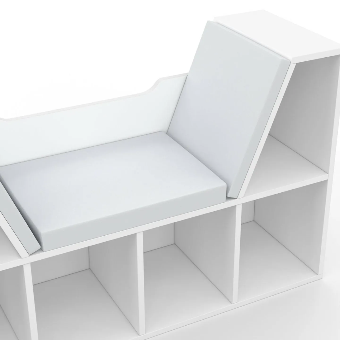 Bibliothèque banc blanche 6 cases*IDMarket Discount