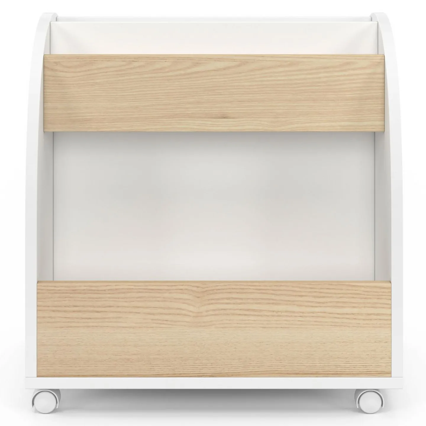 Bibliothèque enfant sur roulettes hêtre et blanc*IDMarket Online