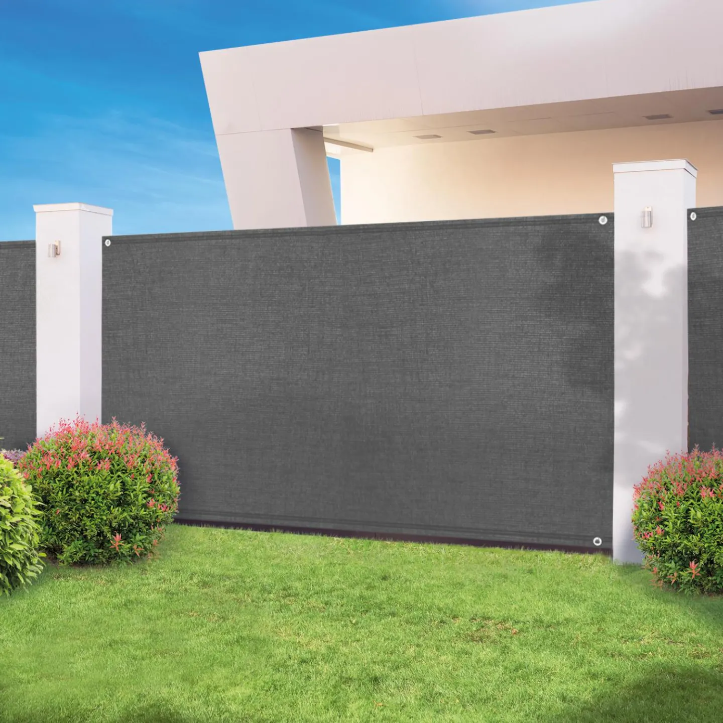 Brise vue 1,2 m x 10 m gris anthracite occultant 300 g m²*IDMarket Sale
