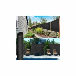 Brise vue 1,8 m x 10 m noir occultant 220 gr/m²*IDMarket Online