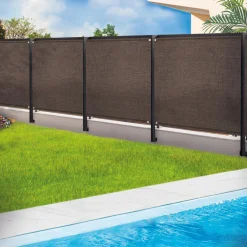 Brise vue 1,5 m x 10m taupe occultant 220 g m²*IDMarket