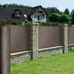 Brise vue 1,5 m x 10m taupe occultant 220 g m²*IDMarket