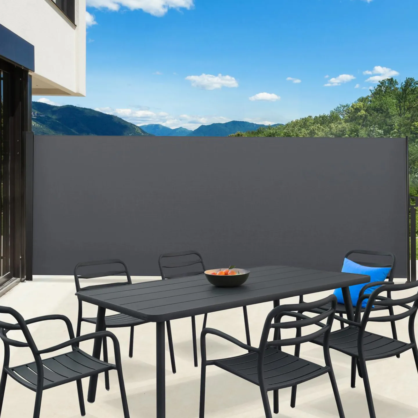 Brise vue enroulable gris 400x200 cm*IDMarket Outlet