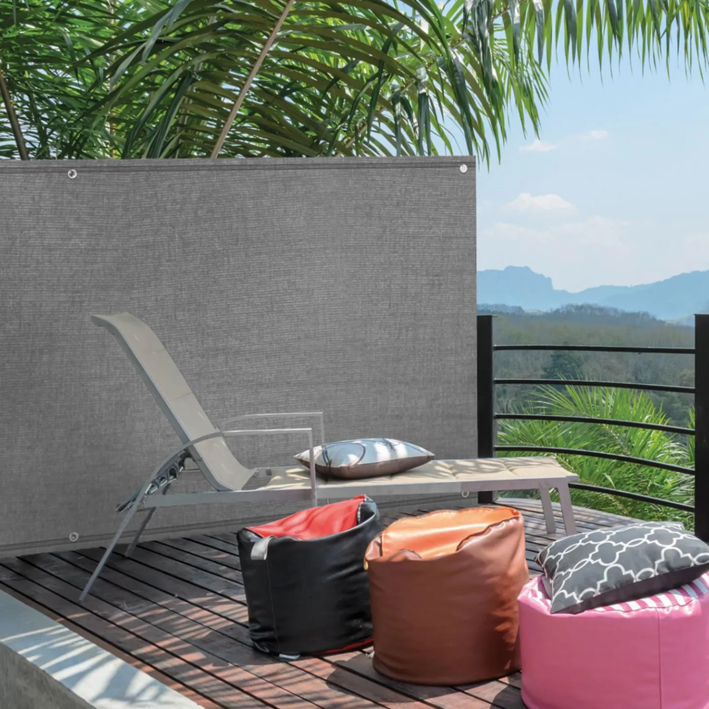 Brise vue gris clair 1,5 m x 10 m occultant 220 g/m²*IDMarket Best