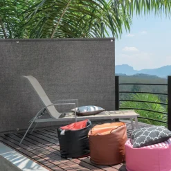 Brise vue gris 1m x 10 m occultant 300 g/m²*IDMarket Discount