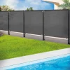 Brise vue gris 1,5m x 10m occultant 220g m²*IDMarket New