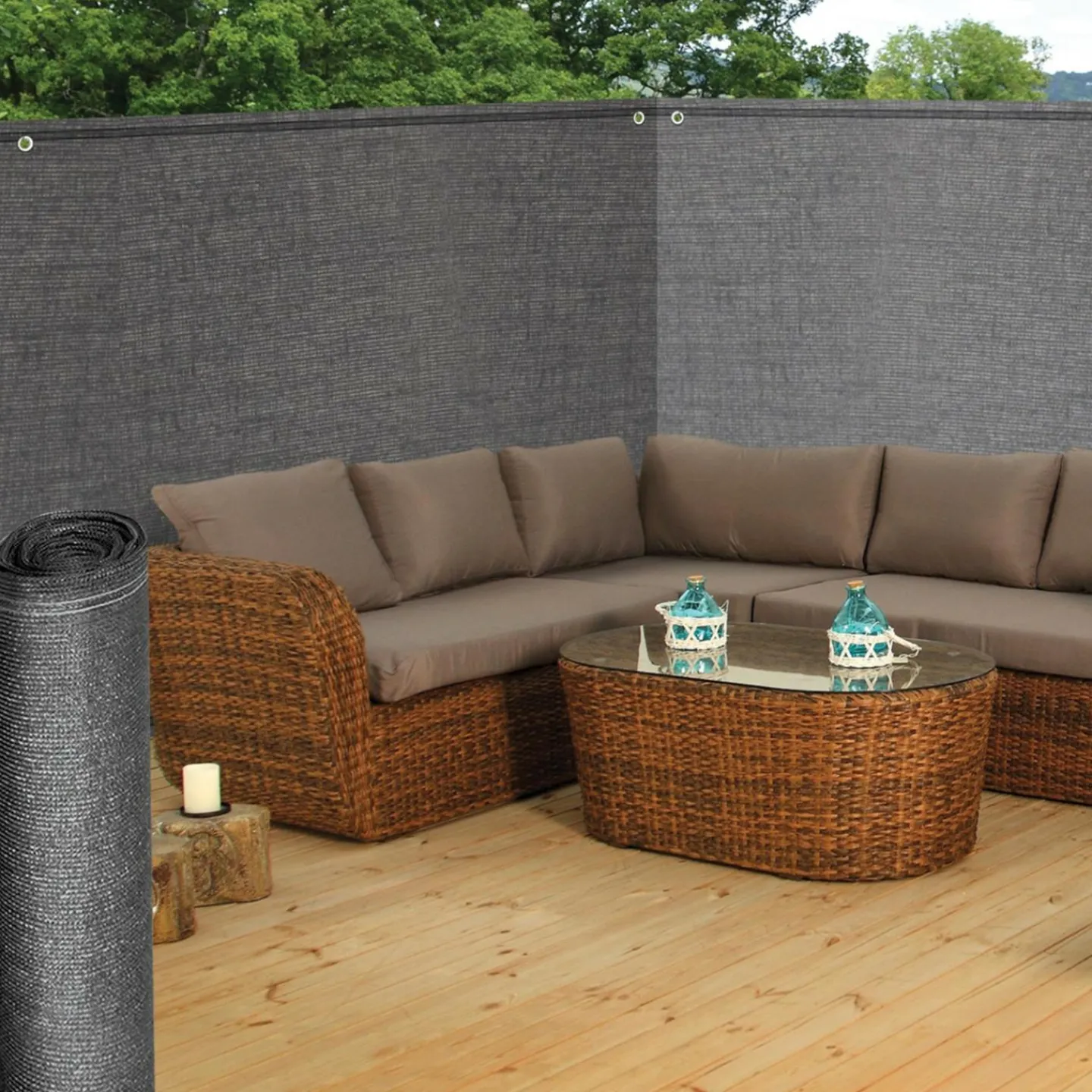 Brise vue 1m x 10 m gris anthracite occultant 90 g m²*IDMarket Sale