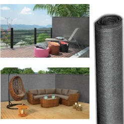 Brise vue 1,8m x 10m gris occultant 220g m2*IDMarket Best