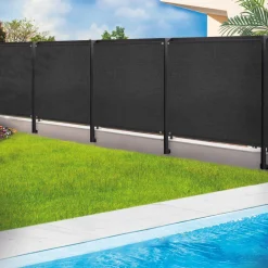 Brise vue 1,5m x 10m noir occultant 220g m²*IDMarket Outlet
