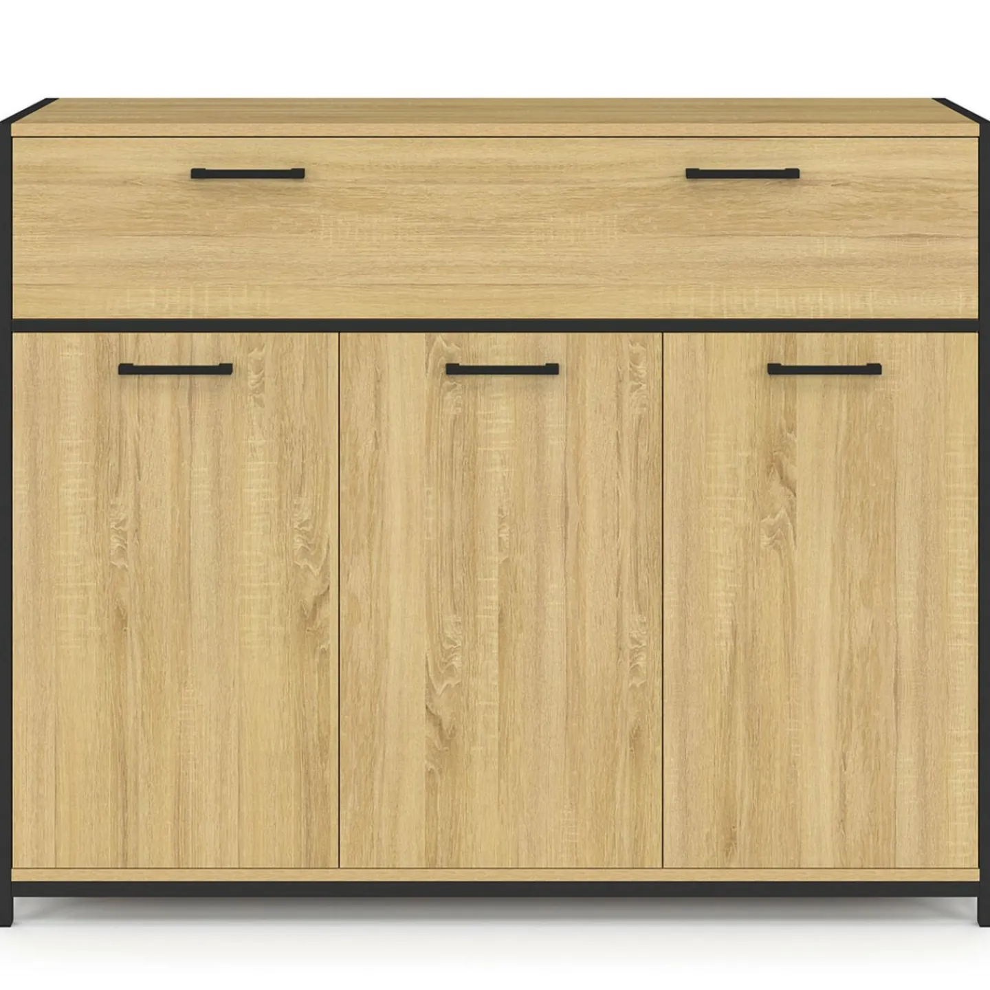 Buffet 100 cm 3 portes et 1 tiroir design industriel*IDMarket Outlet