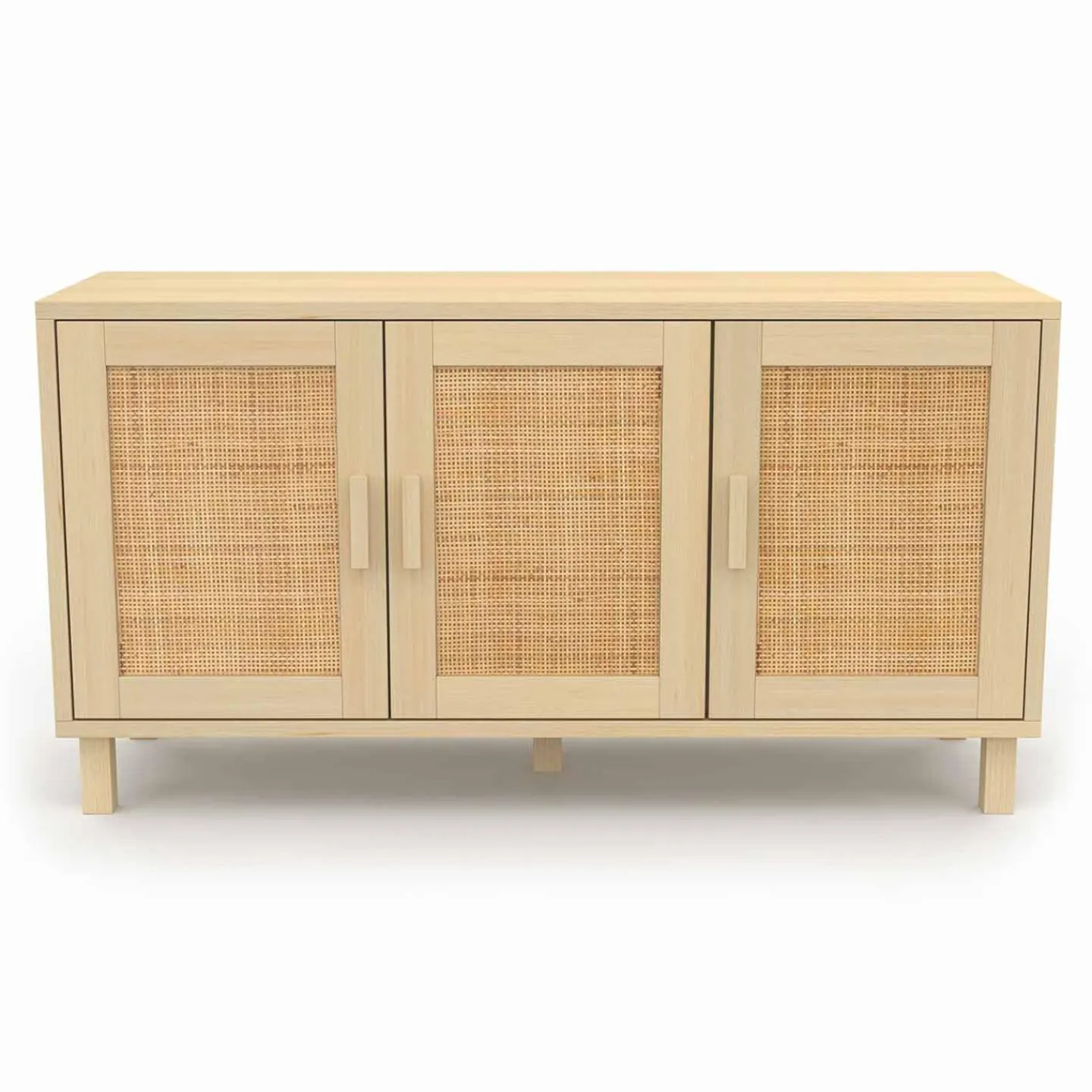 Buffet bas bois et cannage 3 portes*IDMarket