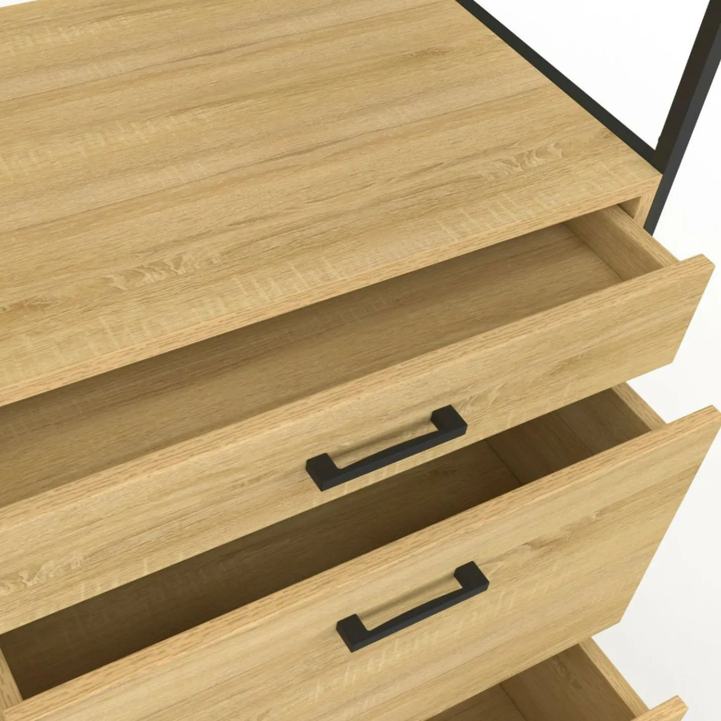 Buffet casserolier de cuisine 140 cm 5 portes + 3 tiroirs design industriel*IDMarket Sale