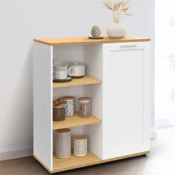 Buffet d'appoint blanc et bois*IDMarket Clearance