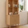 Buffet de cuisine 80 CM 2 portes + tiroir effet lattes tasseau de bois*IDMarket Outlet