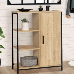 Buffet style industriel avec étagères et placard*IDMarket Hot