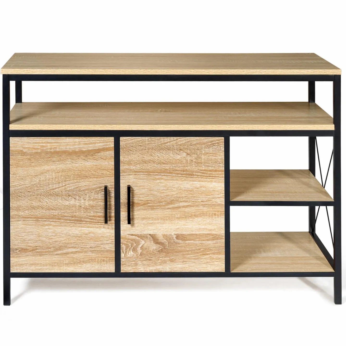 Buffet style industriel bois et métal noir 100 cm*IDMarket Sale