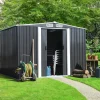 Cabanon de jardin en métal 5,3m² gris*IDMarket