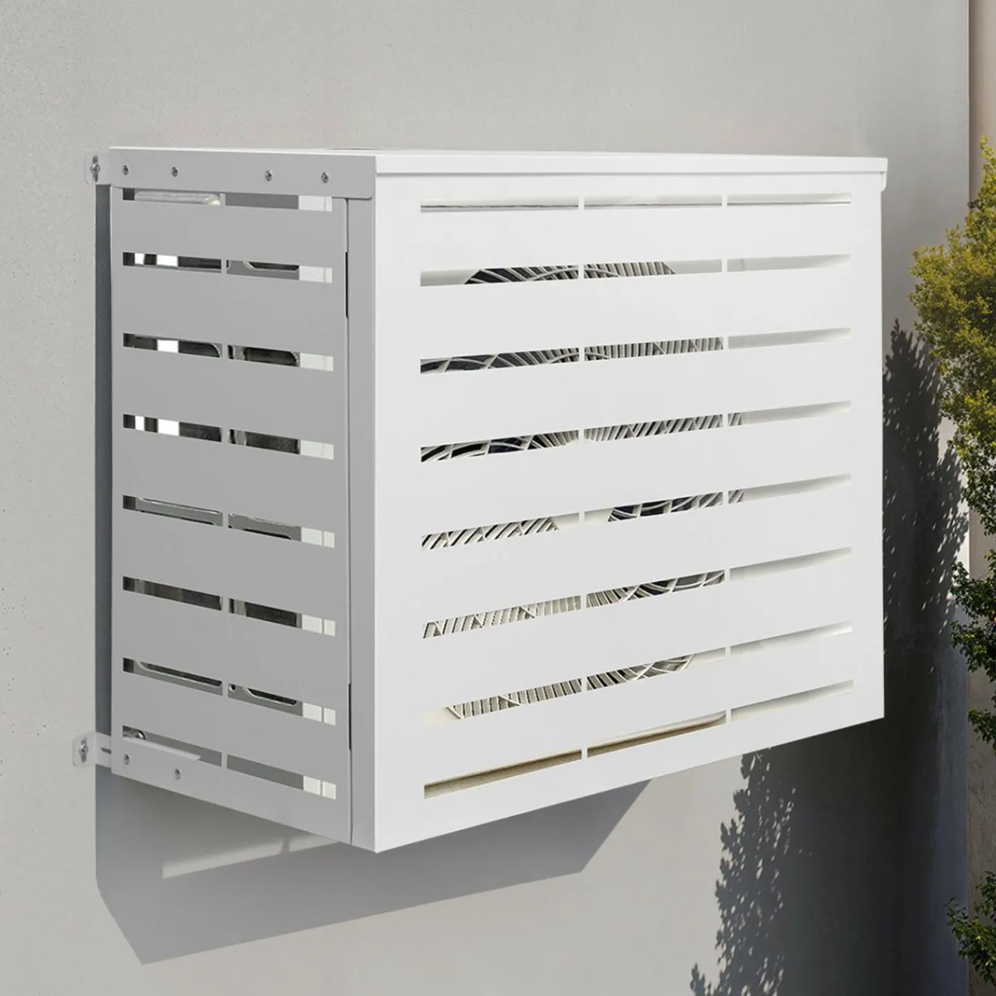 Cache climatiseur métal blanc*IDMarket