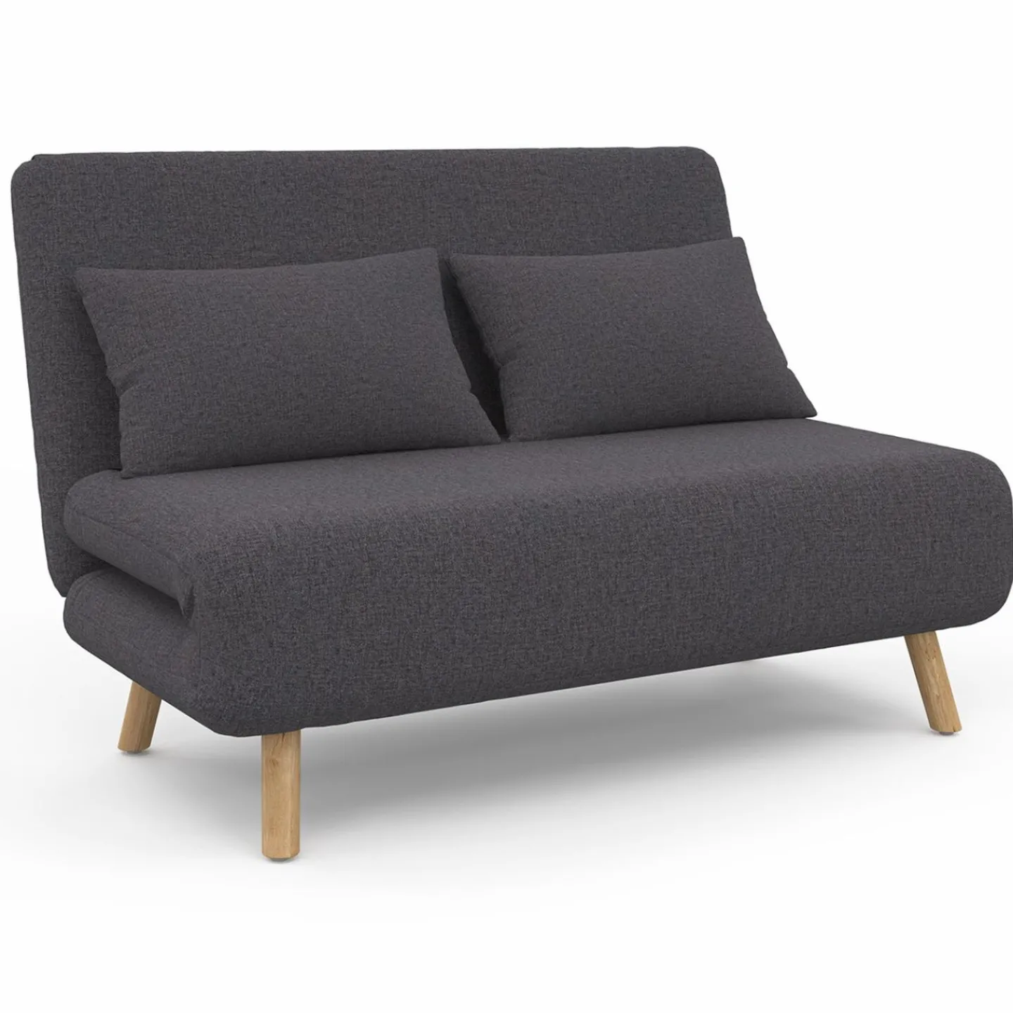 Canapé lit convertible 2 places 120x190cm tissu gris anthracite*IDMarket Best