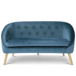 Canapé velours bleu*IDMarket New