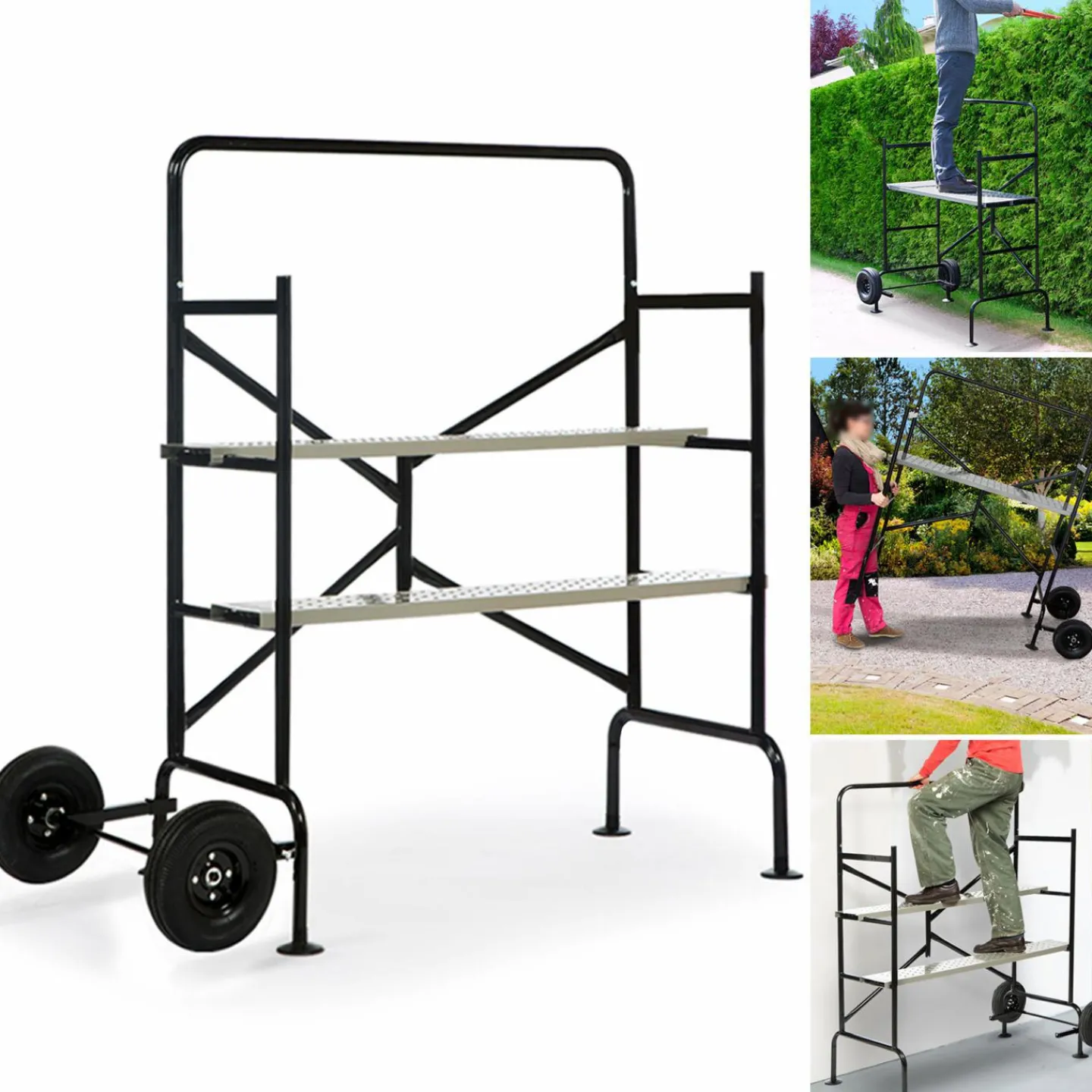 Échafaudage roulant et pliable hauteur de travail 2,5m*IDMarket Discount