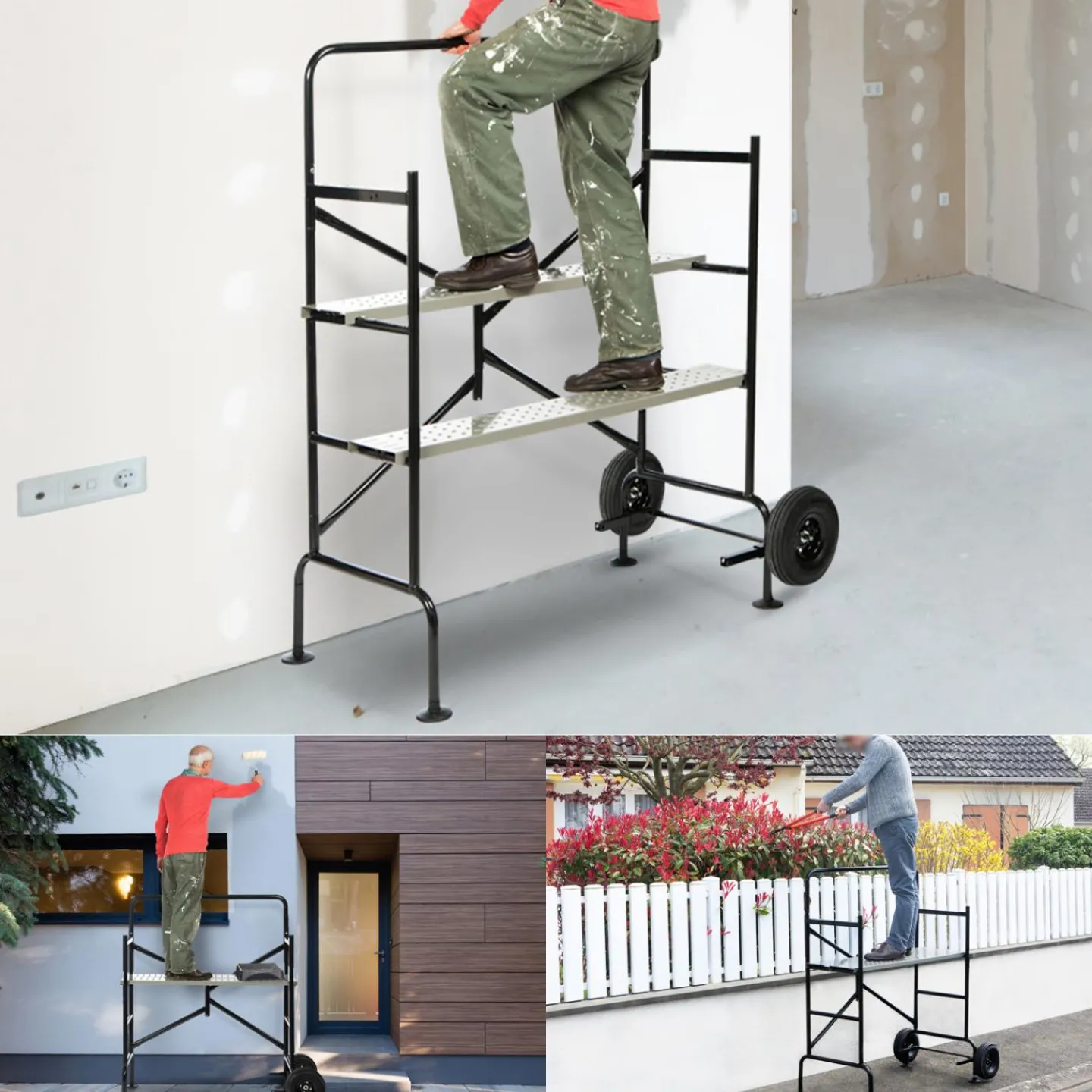 Échafaudage roulant et pliable hauteur de travail 2,5m*IDMarket Discount