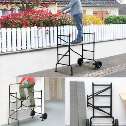 Échafaudage roulant et pliable hauteur de travail 2,5m*IDMarket Discount