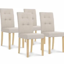 Chaises capitonnées beiges chinées*IDMarket Online