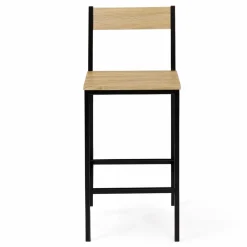Chaises de bar industrielles métal et bois avec dossier x4*IDMarket Clearance