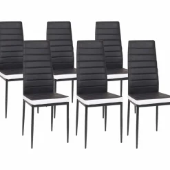 Chaises de salle à manger noires et blanches ROMANE*IDMarket Sale