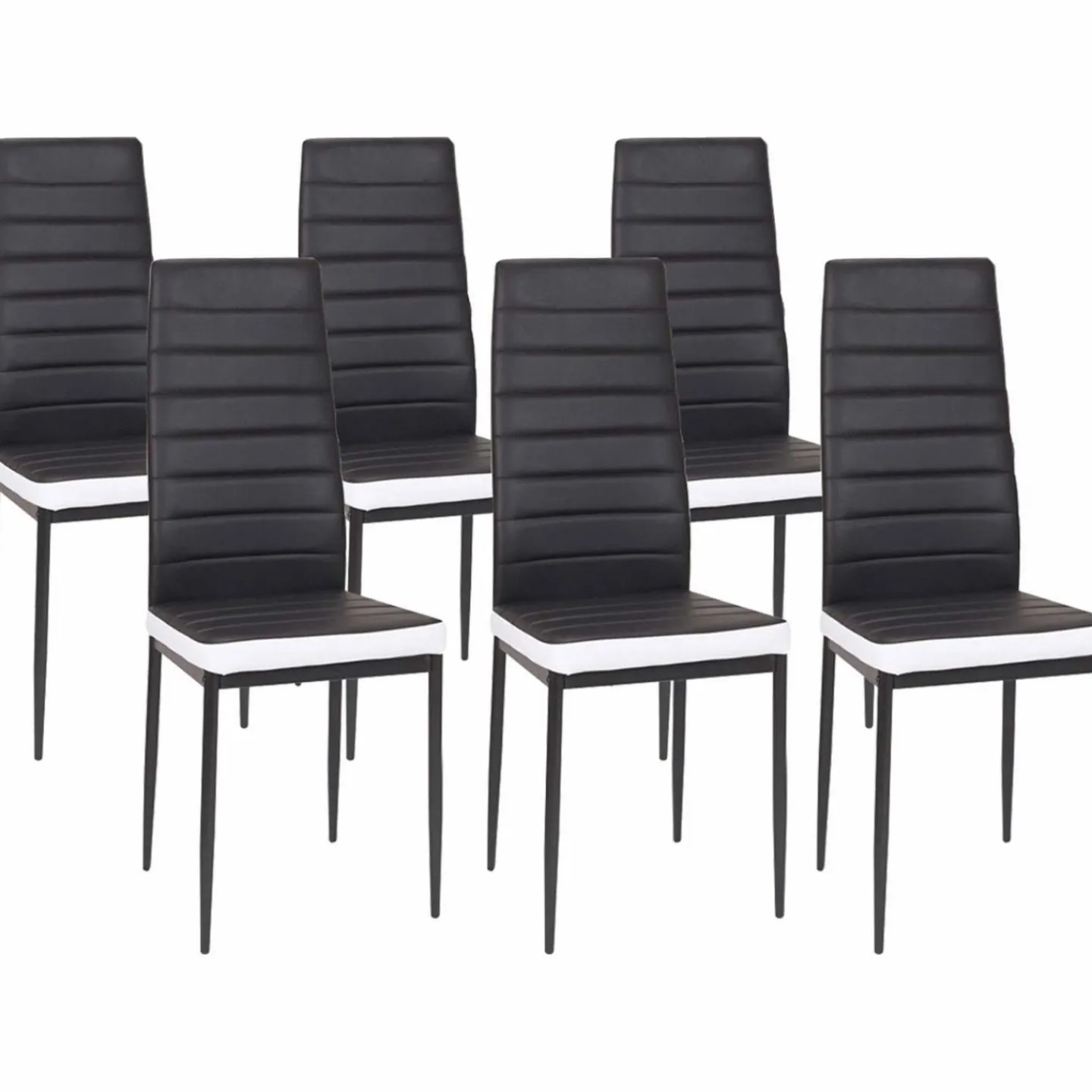 Chaises de salle à manger noires et blanches ROMANE*IDMarket Sale