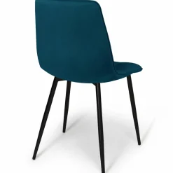 Chaises en velours mix color (bleu, jaune et rose) : lot de 4*IDMarket Discount