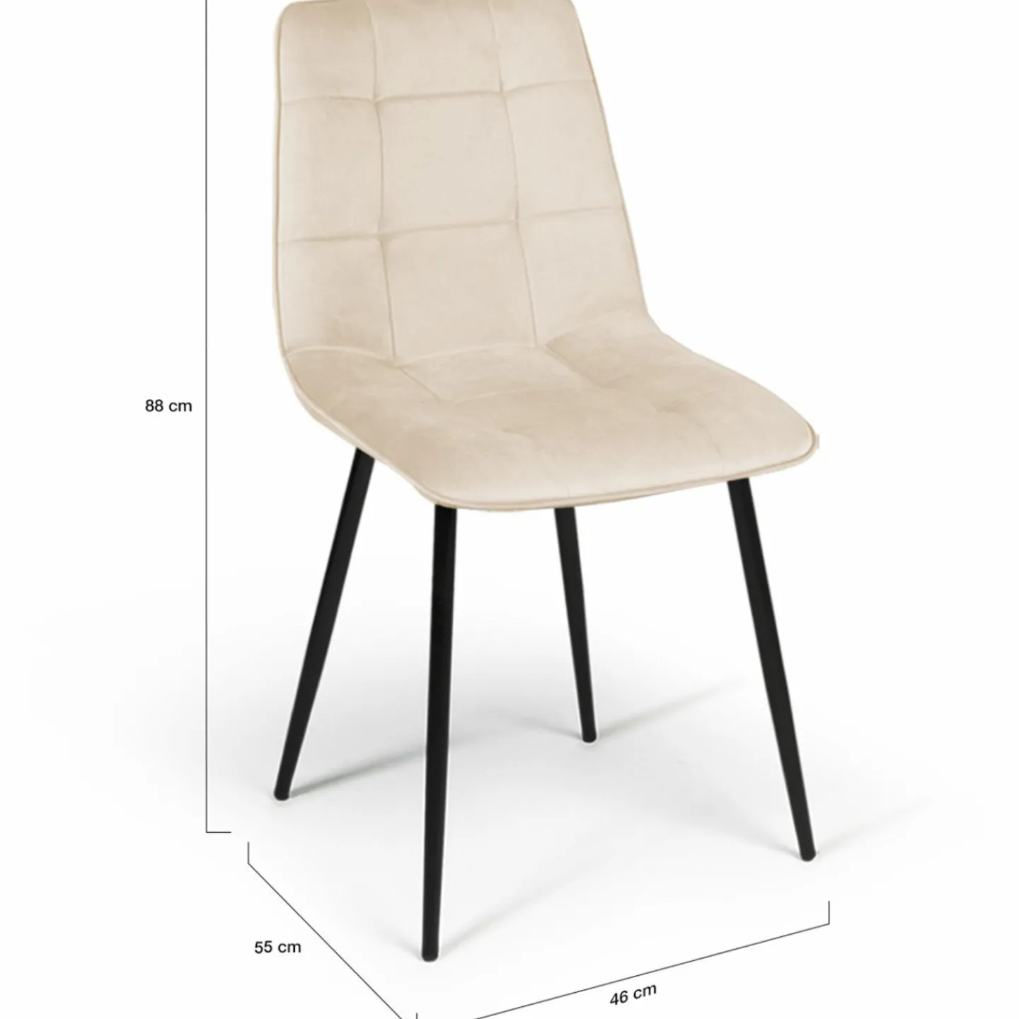 Chaises en velours multicolore terracotta, gris foncé et beige*IDMarket Best