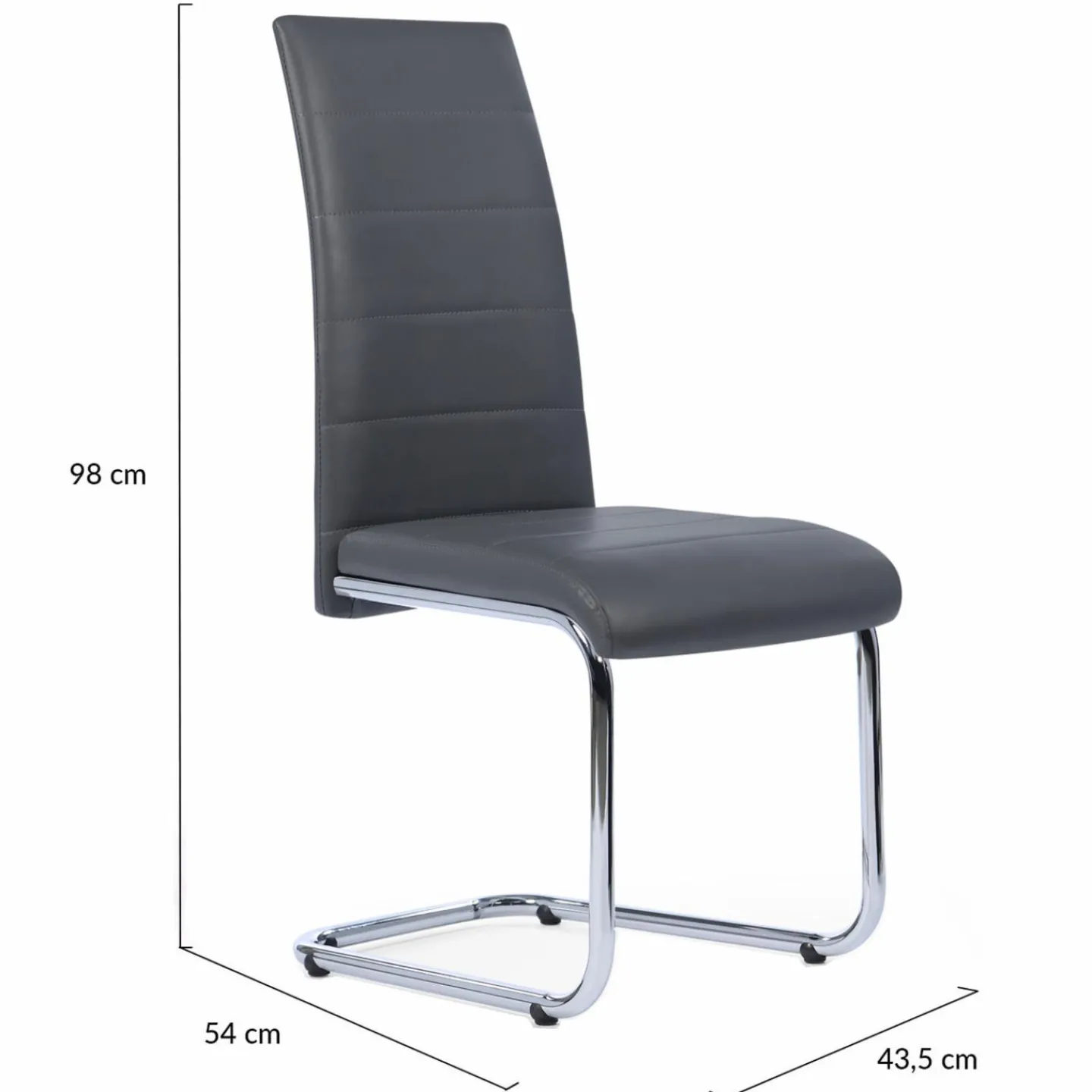 Chaises grises design pour salle à manger MIA*IDMarket Hot