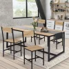 Chaises industrielles bois et métal : lot de 4*IDMarket New