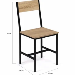 Chaises industrielles bois et métal : lot de 4*IDMarket New