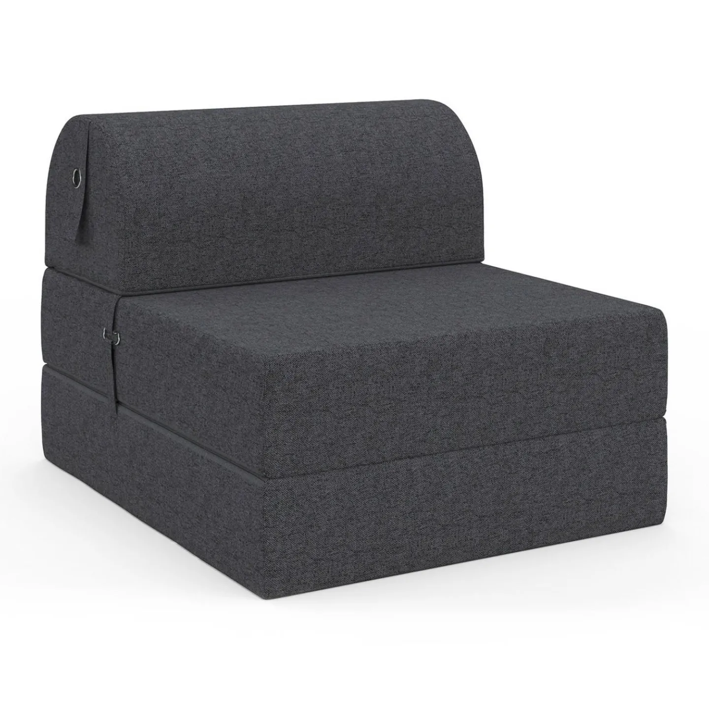 Chauffeuse convertible 1 place en tissu gris anthracite*IDMarket New